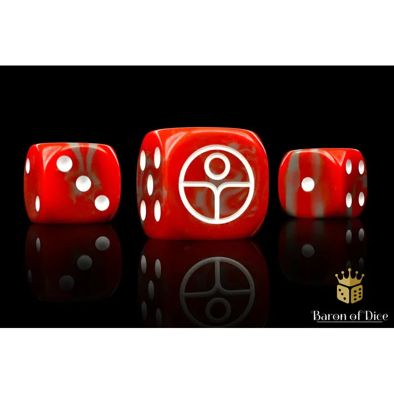 Baron of Dice: Universal Peace Red Round Wargaming D6 Set 25c
