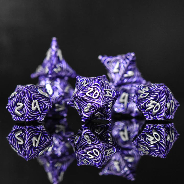 Vortex Warp - Purple - Metal Dice (Set of 7)