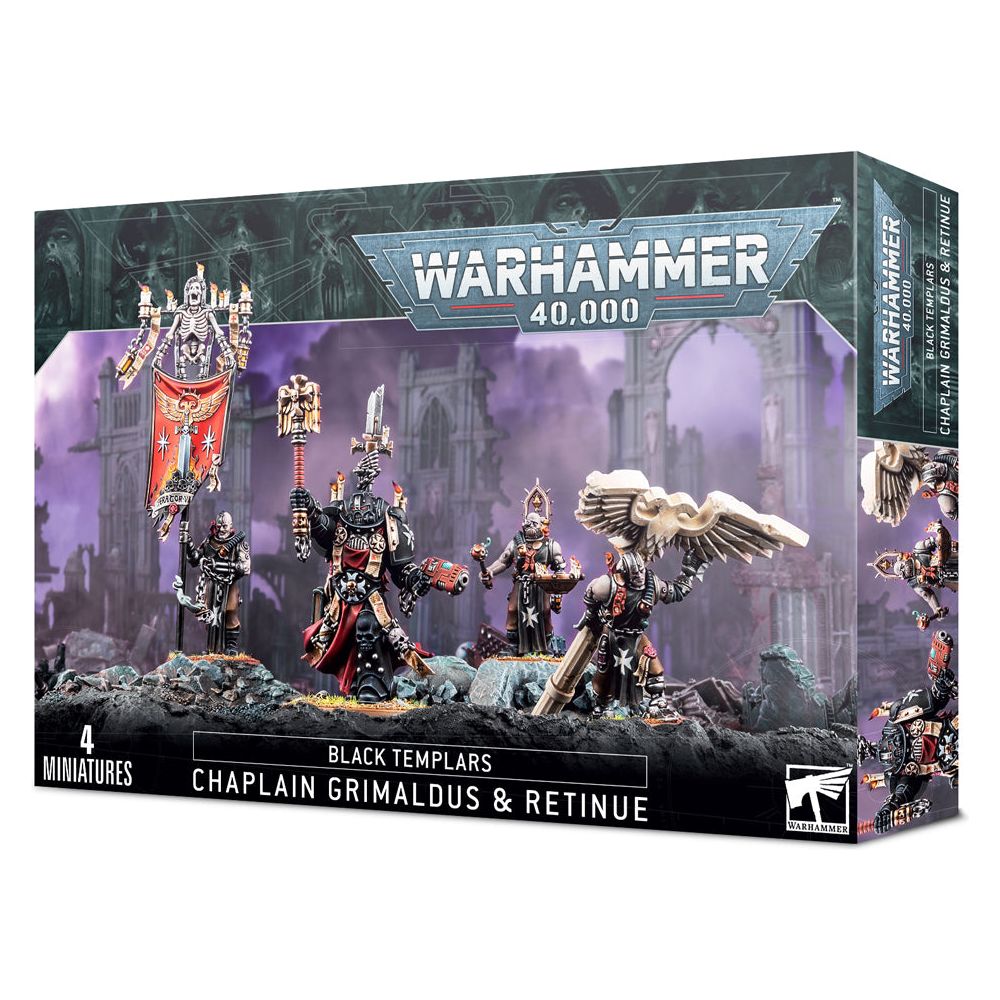 Warhammer 40K: Black Templars - Chaplain Grimaldus & Retinue [55-44]