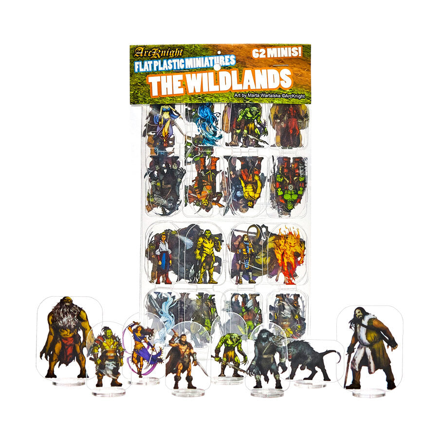 5E Flat Plastic Miniatures - 62pc The Wildlands