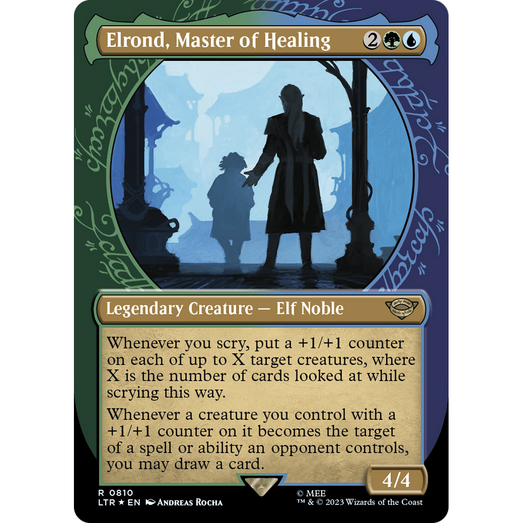 Elrond, Master of Healing (LTR-810) - The Lord of the Rings: Tales of Middle-earth: (Showcase) (Borderless) Foil