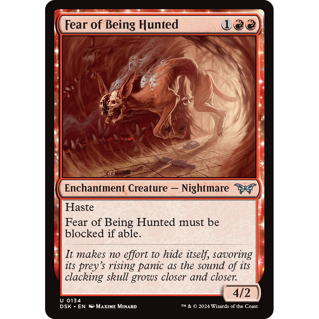 Fear of Being Hunted (DSK-134) - Duskmourn: House of Horror: (enchantment) Foil