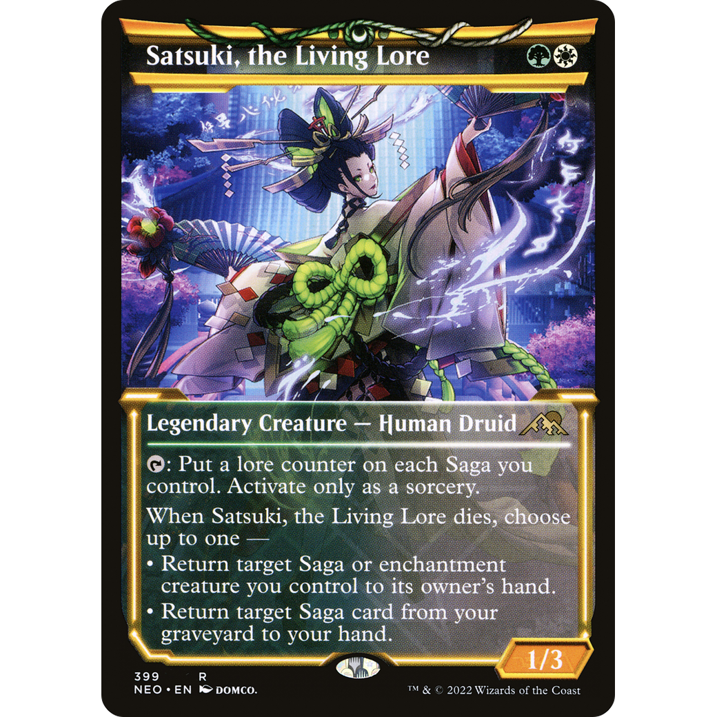 Satsuki, the Living Lore (NEO-399) - Kamigawa: Neon Dynasty: (Showcase) Foil