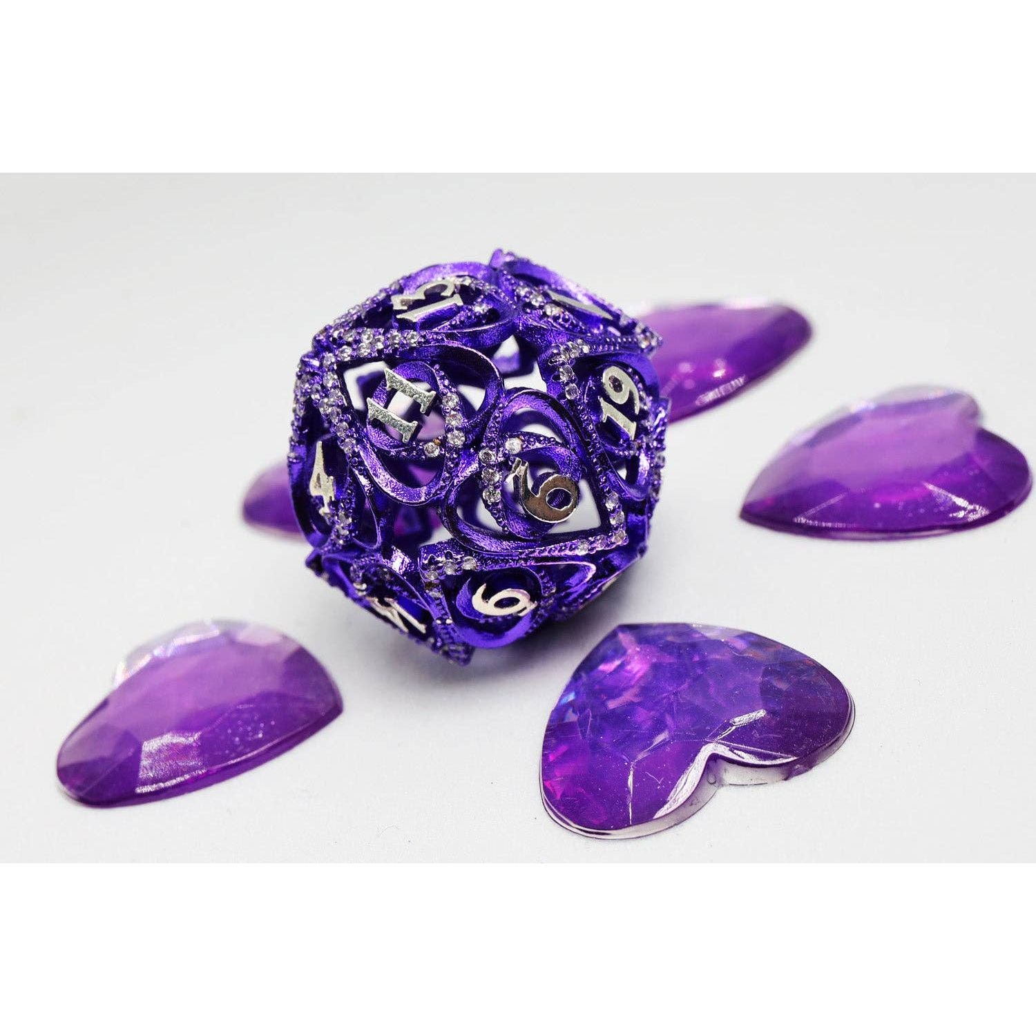 Hollow Hearts: Jeweled Purple - Metal RPG Dice Set