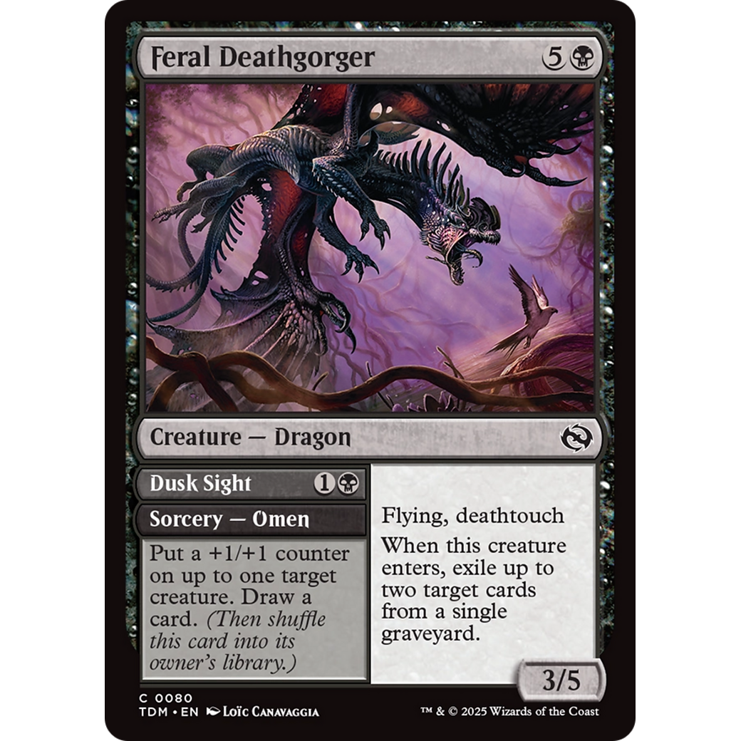 Feral Deathgorger // Dusk Sight (TDM-080) - Tarkir: Dragonstorm Foil