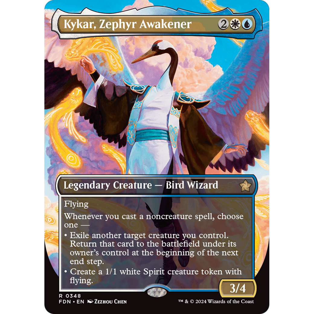 Kykar, Zephyr Awakener (FDN-348) - Foundations (Borderless) Foil