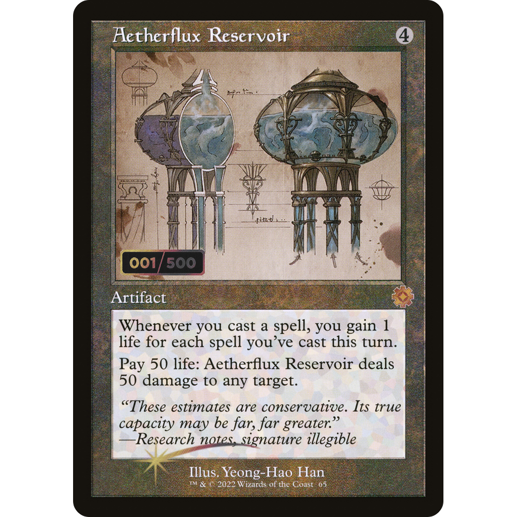 Aetherflux Reservoir (Schematic) (Serial Numbered) (BRR-065) - The Brothers' War Retro Artifacts Foil