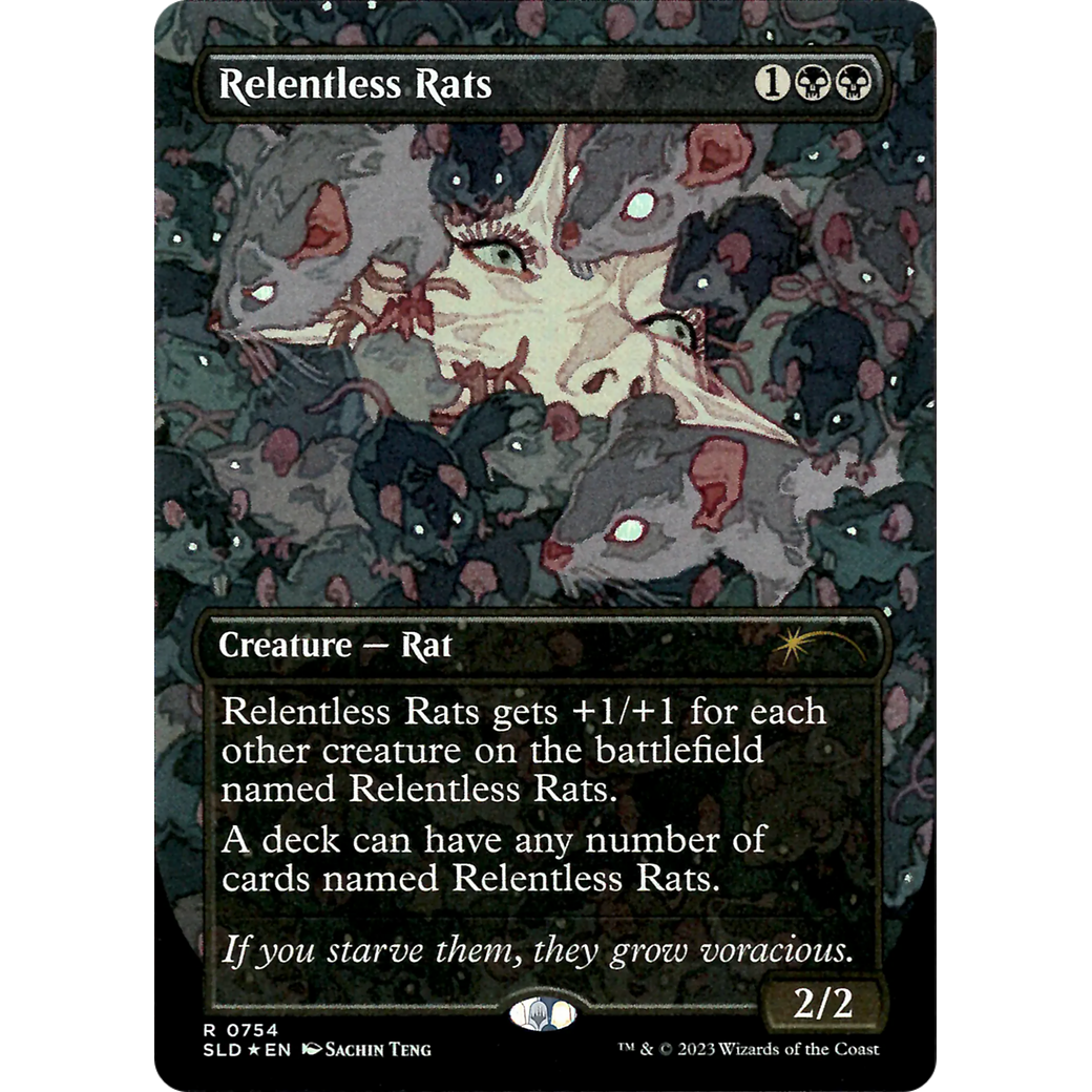 Relentless Rats (754) (SLD-754) - Secret Lair Drop (Borderless) Foil
