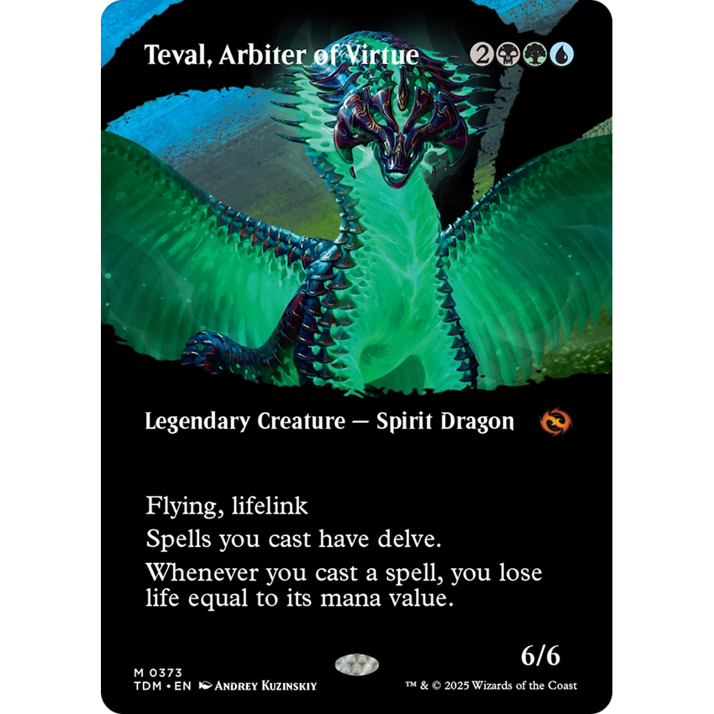 Teval, Arbiter of Virtue (TDM-373) - Tarkir: Dragonstorm: (Showcase) (Borderless)