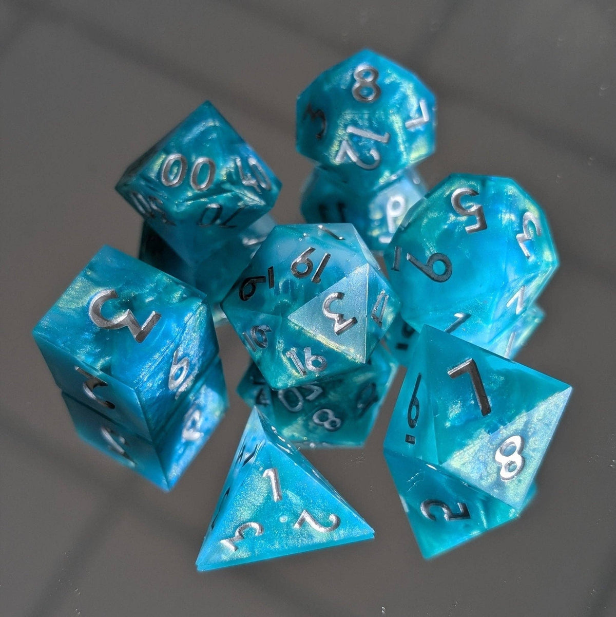 Tidebound Arcanum - 7 Piece Handmade Polyhedral Dice Set