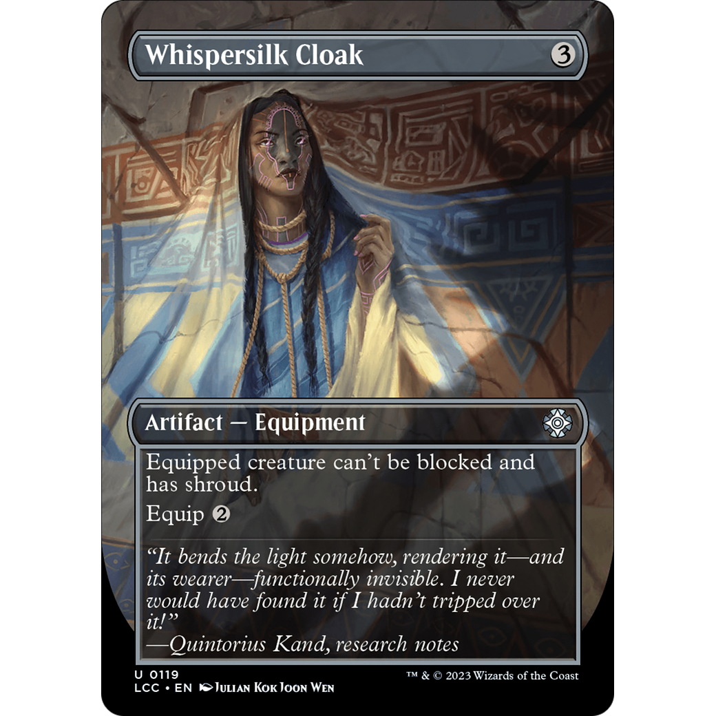 Whispersilk Cloak (LCC-119) - The Lost Caverns of Ixalan Commander (Borderless) Foil