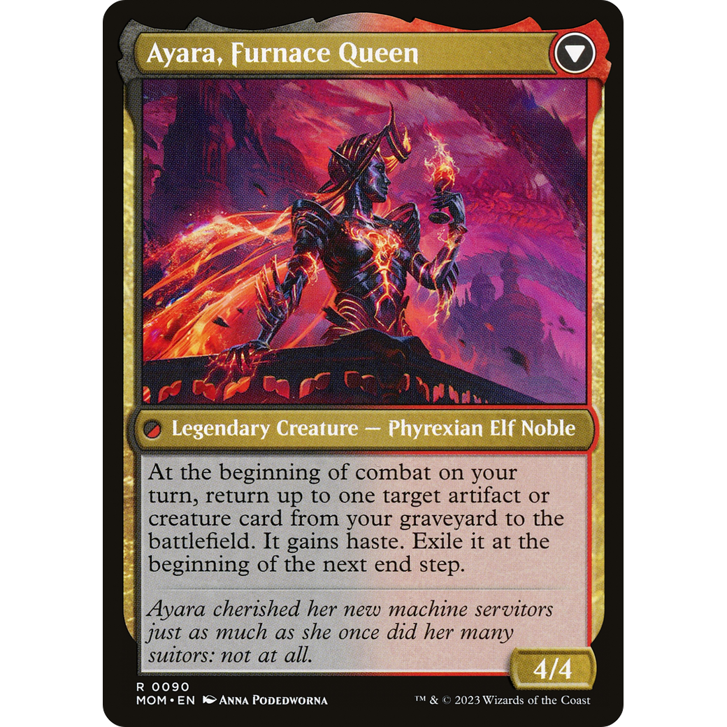 Ayara, Widow of the Realm // Ayara, Furnace Queen (MOM-090) - March of the Machine Foil