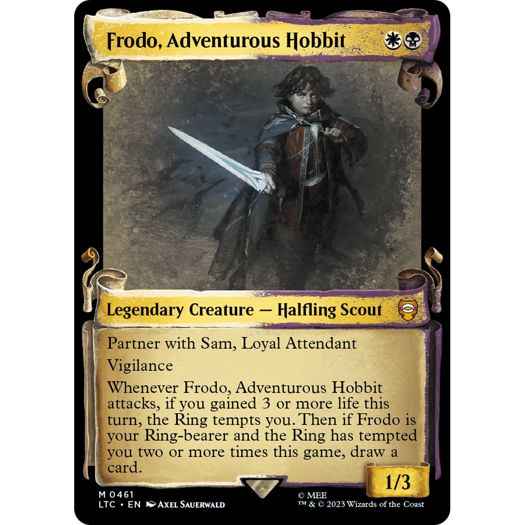 Frodo, Adventurous Hobbit (LTC-461) - Tales of Middle-earth Commander: (Showcase) Foil