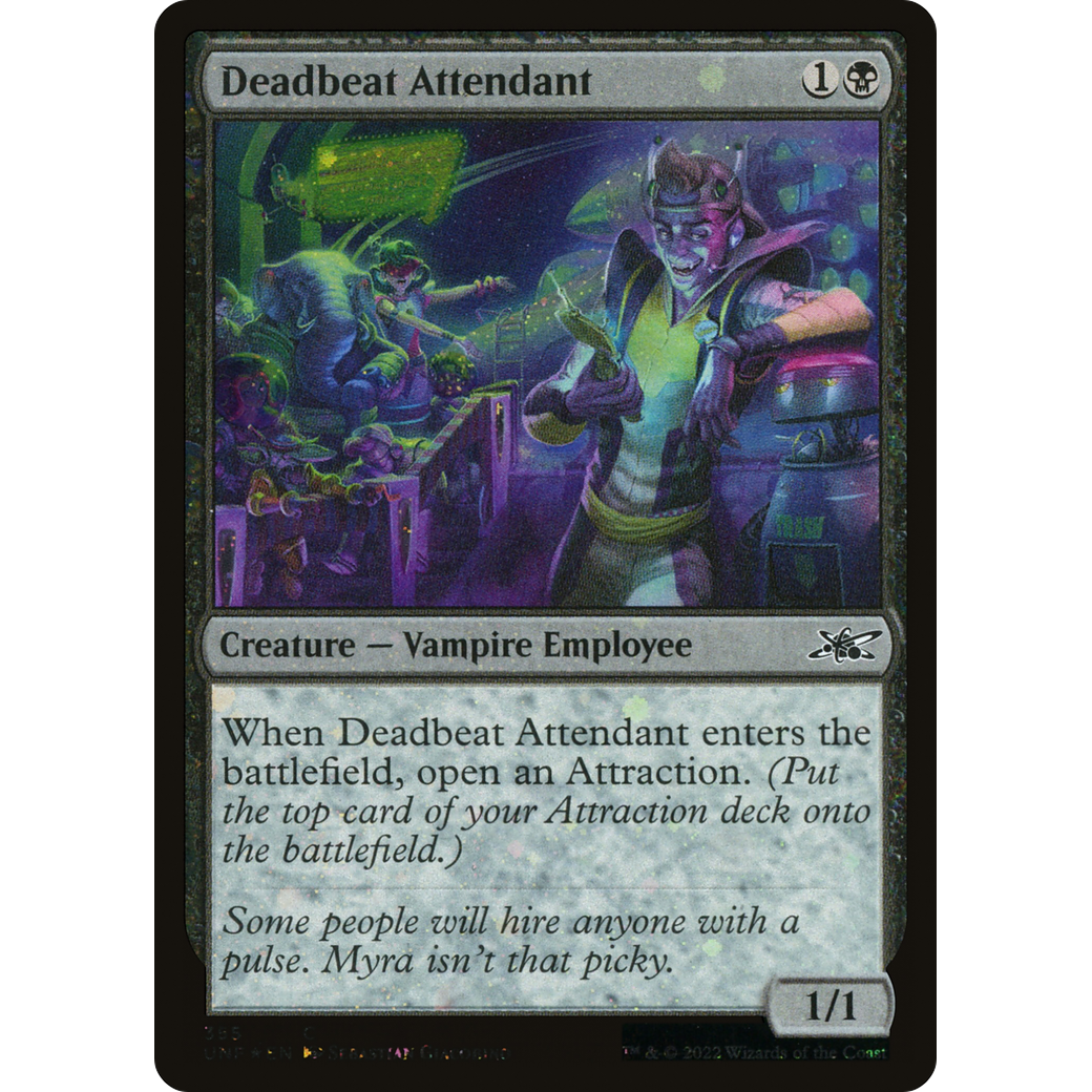 Deadbeat Attendant (Galaxy Foil) (UNF-355) - Unfinity Foil