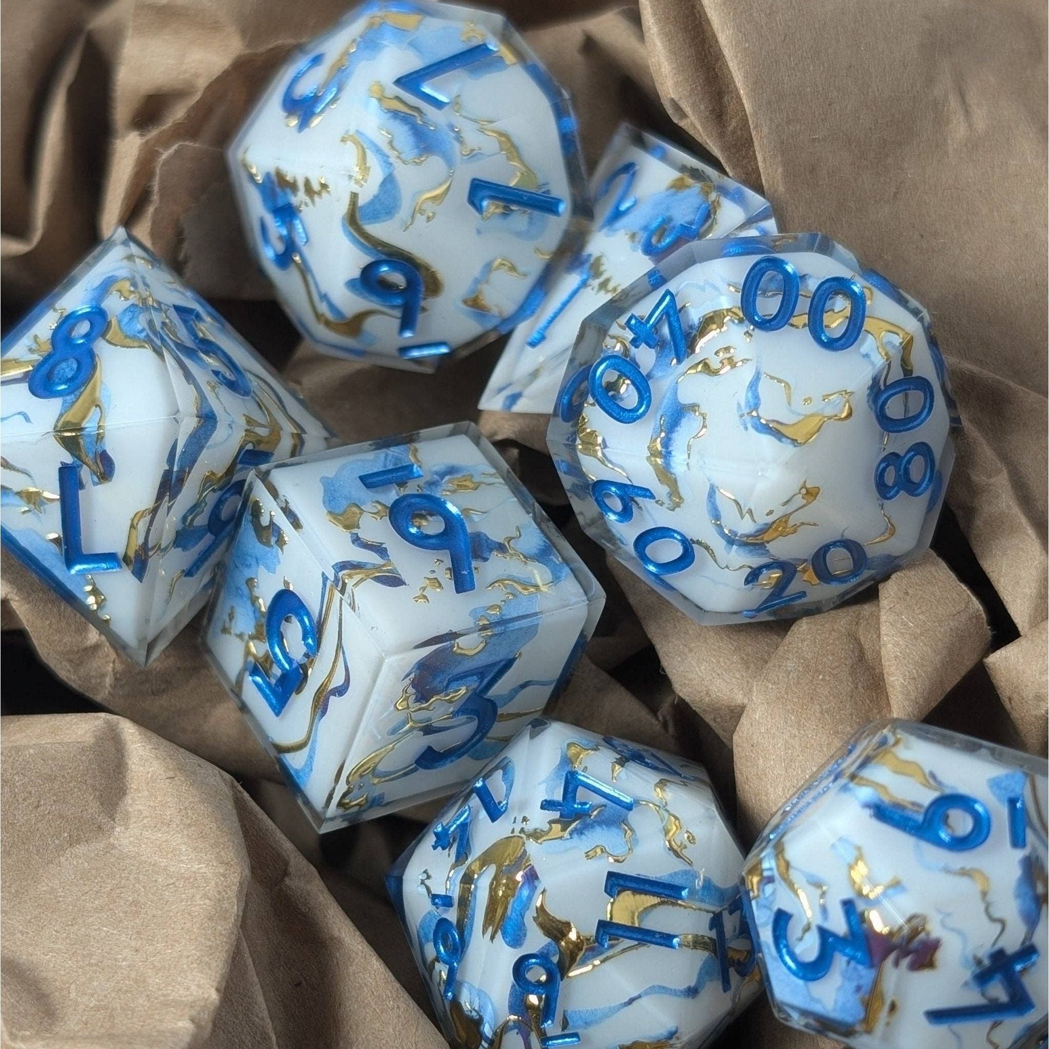 Borealis Aurum - 7 Piece Polyhedral Dice Set