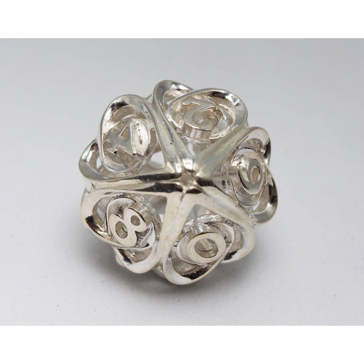 Hollow Hearts: Sterling Silver - Premium RPG Metal Dice Set
