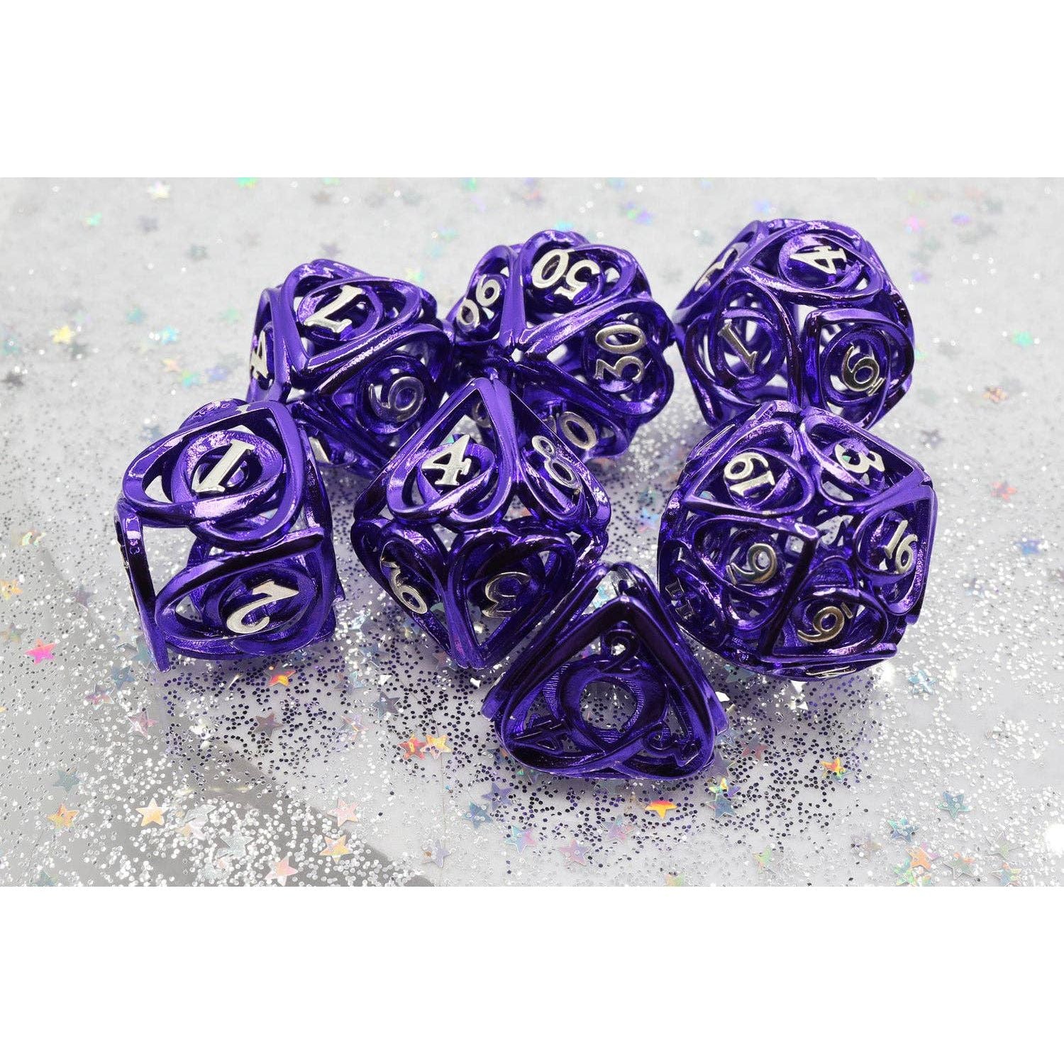 Hollow Hearts: Purple - Metal RPG Dice Set