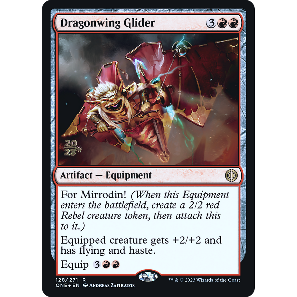 Dragonwing Glider (PRE-128S) - Phyrexia: All Will Be One Promos Foil