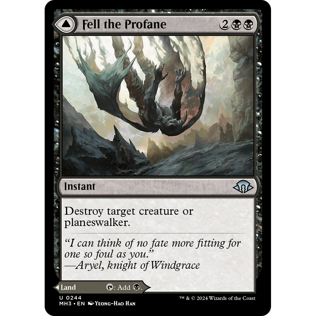 Fell the Profane // Fell Mire (MH3-244) - Modern Horizons 3 Foil