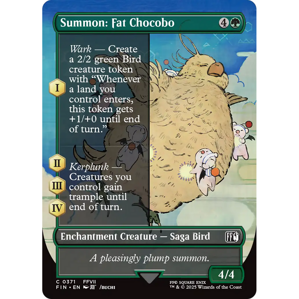 Summon: Fat Chocobo (FIN-371) - FINAL FANTASY: (enchantment) (Borderless) Foil