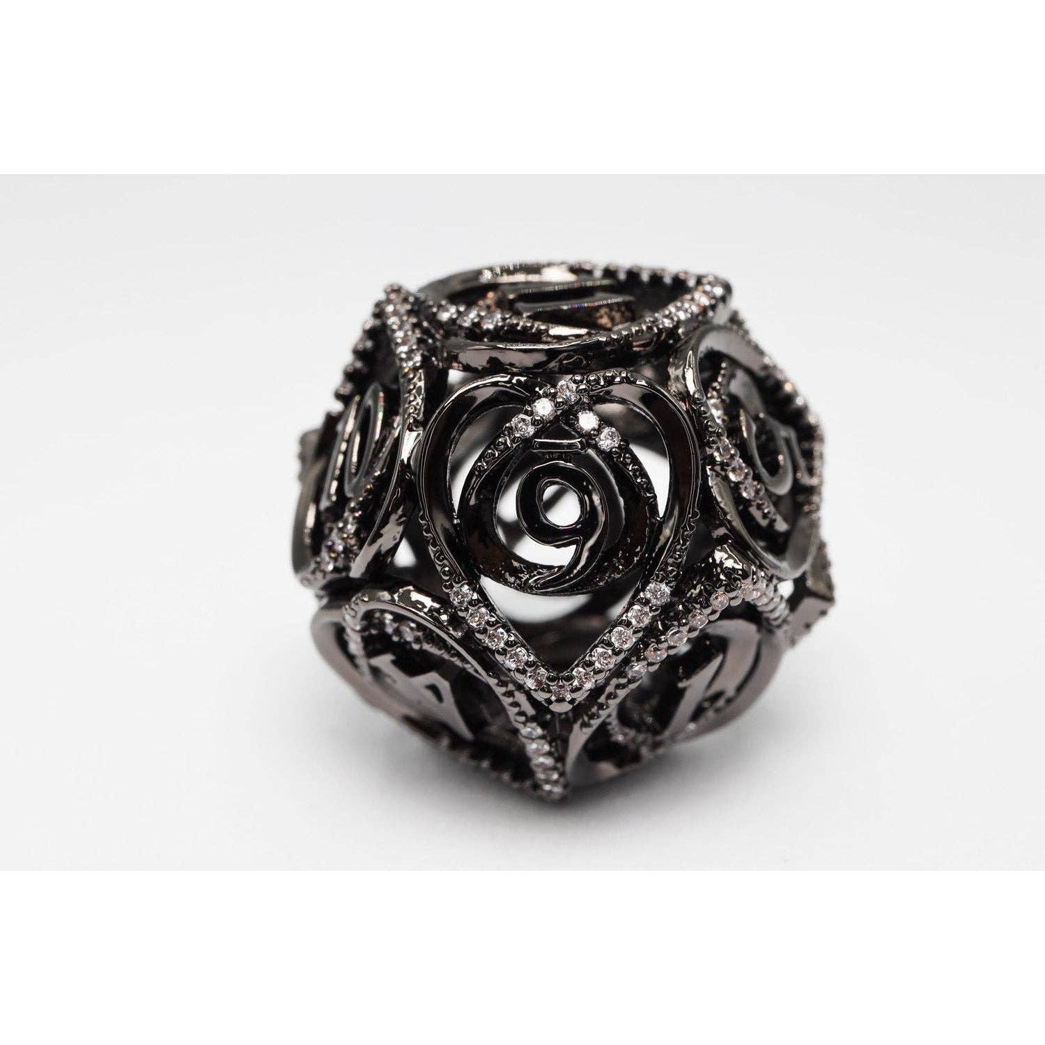 Hollow Hearts: Jeweled Midnight Metal - Metal RPG Dice Set