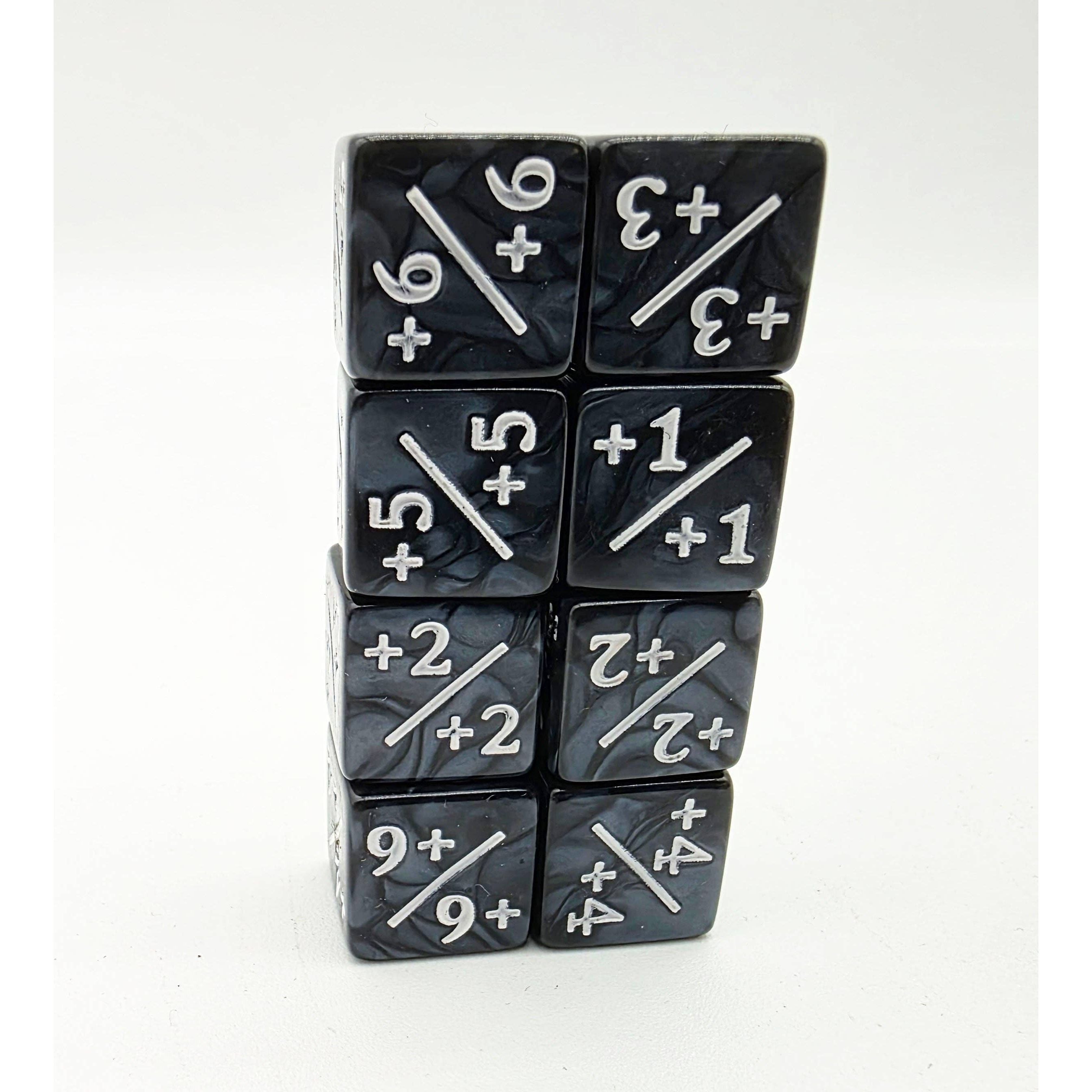 +1/+1 Pearl Black Counters with White for Magic - Set of 8
