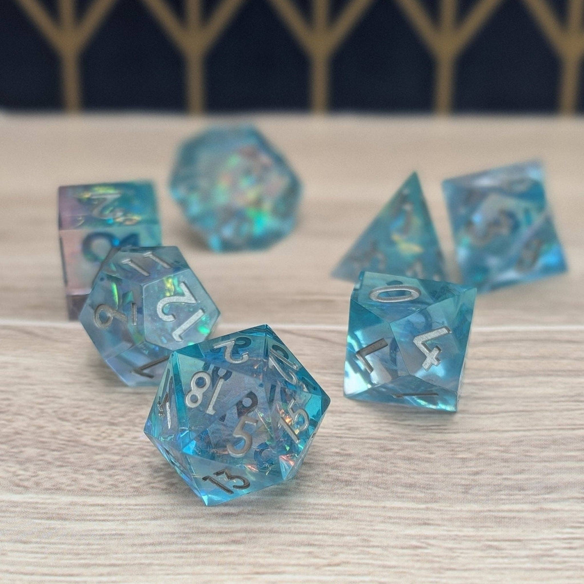 Oceanheart Opals - 7-Piece Luxury D&D Dice Set
