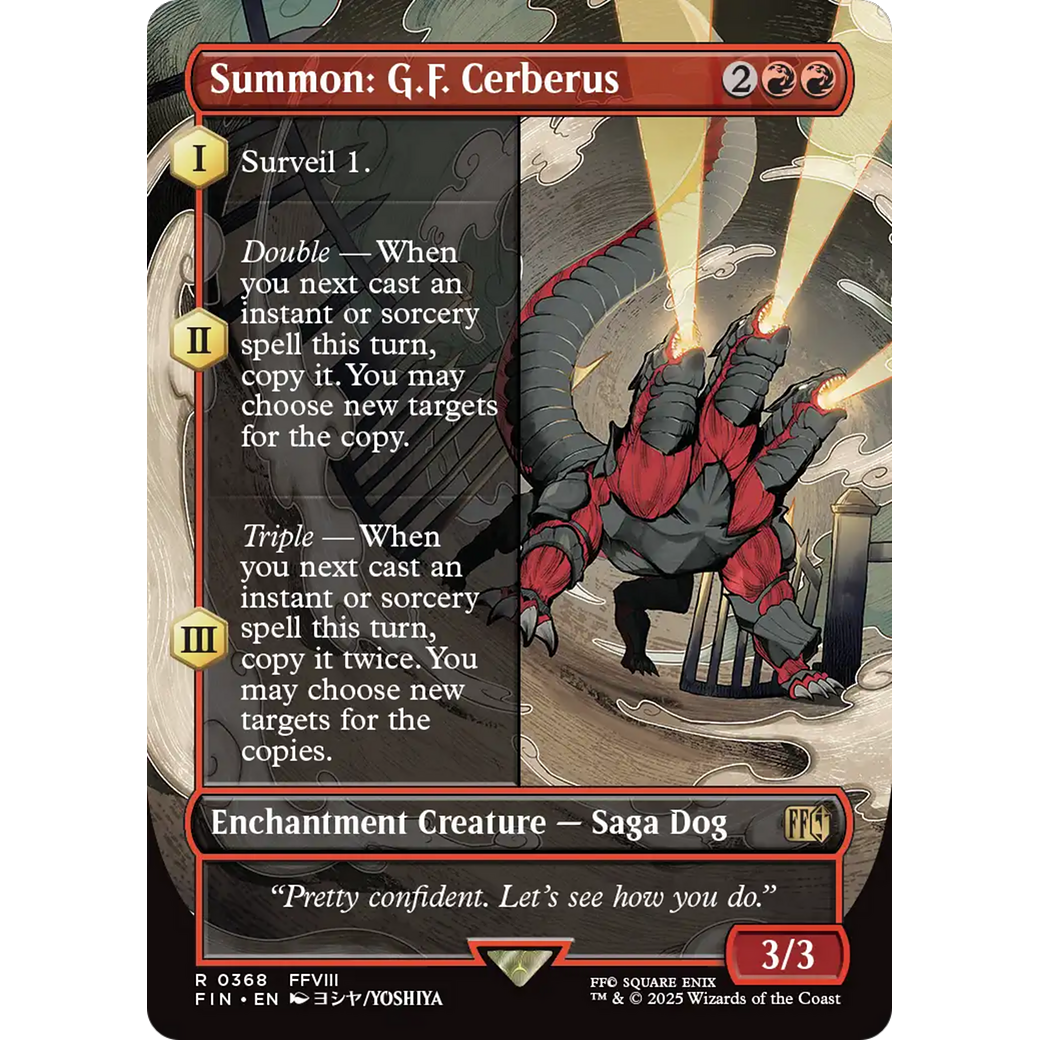 Summon: G.F. Cerberus (FIN-368) - FINAL FANTASY: (enchantment) (Borderless) Foil