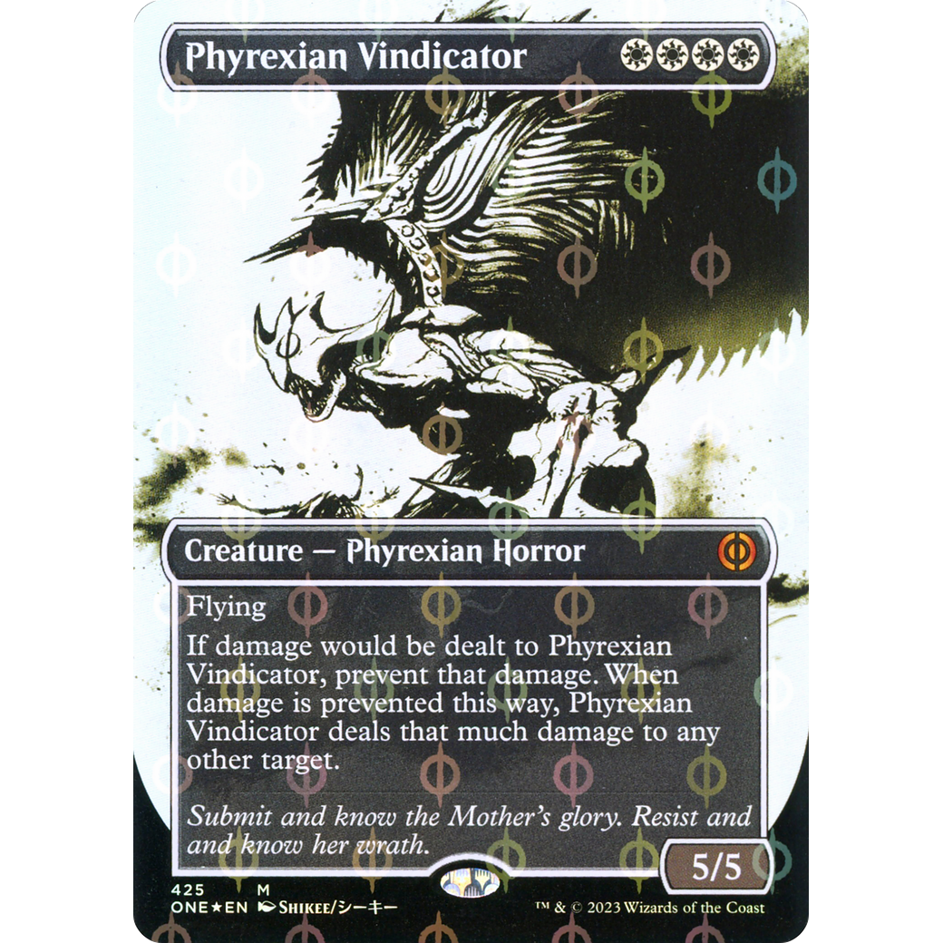Phyrexian Vindicator (ONE-425) - Phyrexia: All Will Be One: (Showcase) (Borderless) Foil