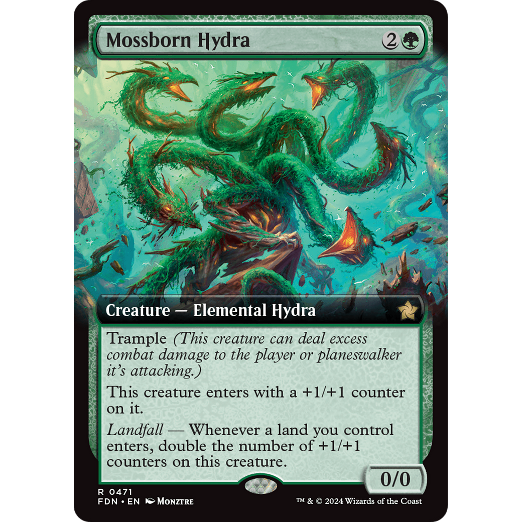 Mossborn Hydra (FDN-471) - Foundations: (Extended Art) Foil