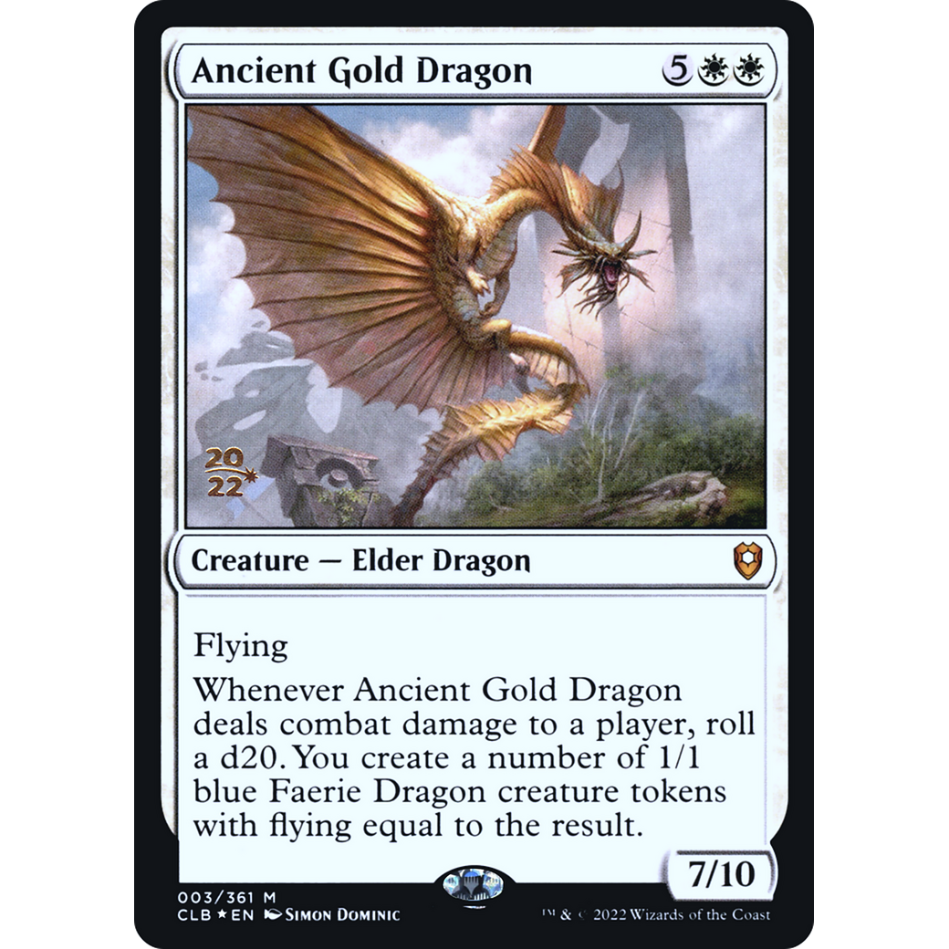 Ancient Gold Dragon (PRE-03S) - Battle for Baldur's Gate Promos Foil