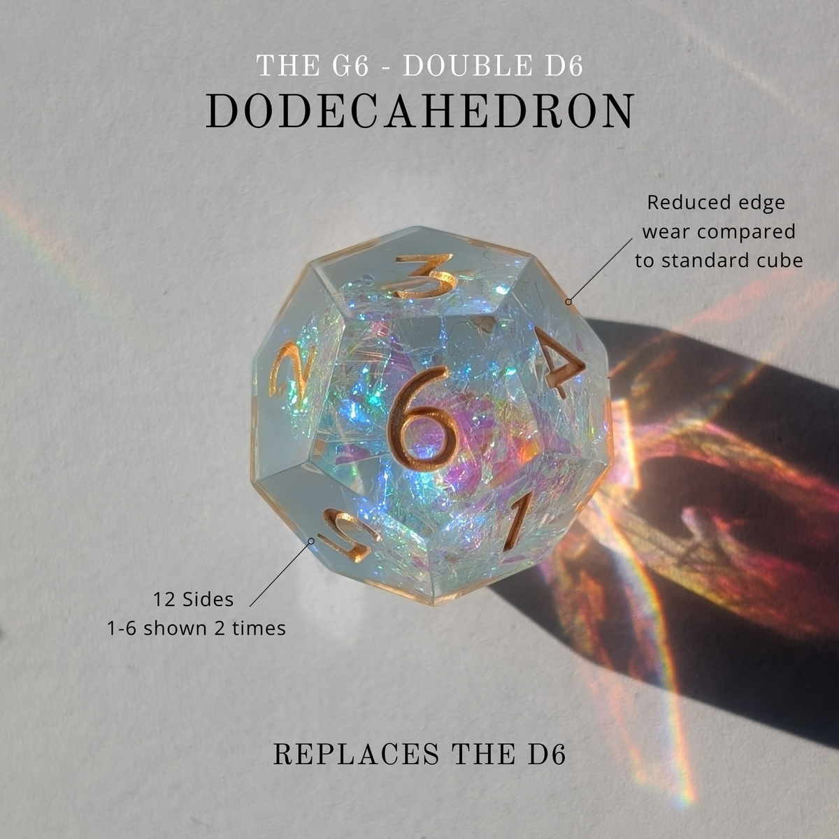 Golden Valor 7-Piece Gyroid Dice Set