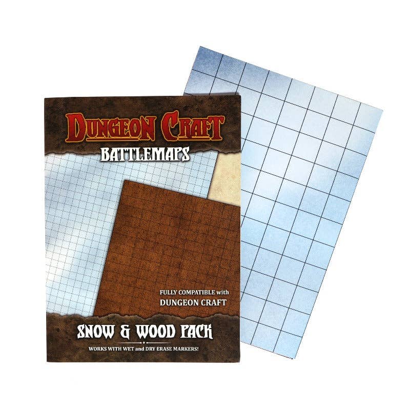 Dungeon Craft Battlemap: Snow and Wood - Double-Sided Dry/Wet Erase RPG Map