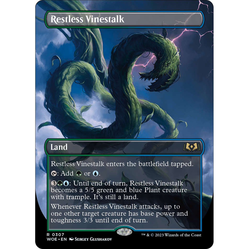 Restless Vinestalk (WOE-307) - Wilds of Eldraine (Borderless) Foil