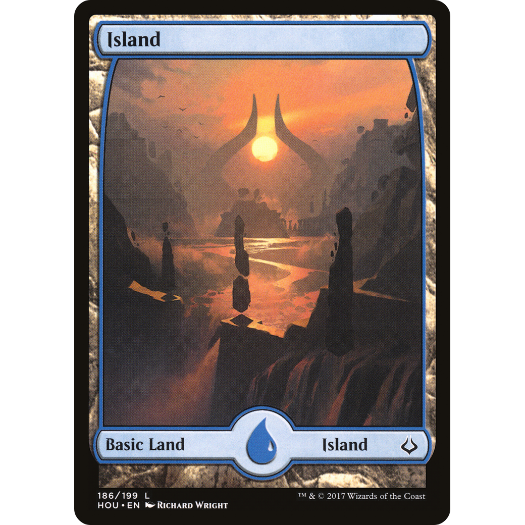 Island (186) - Full Art (HOU-186) - Hour of Devastation Foil