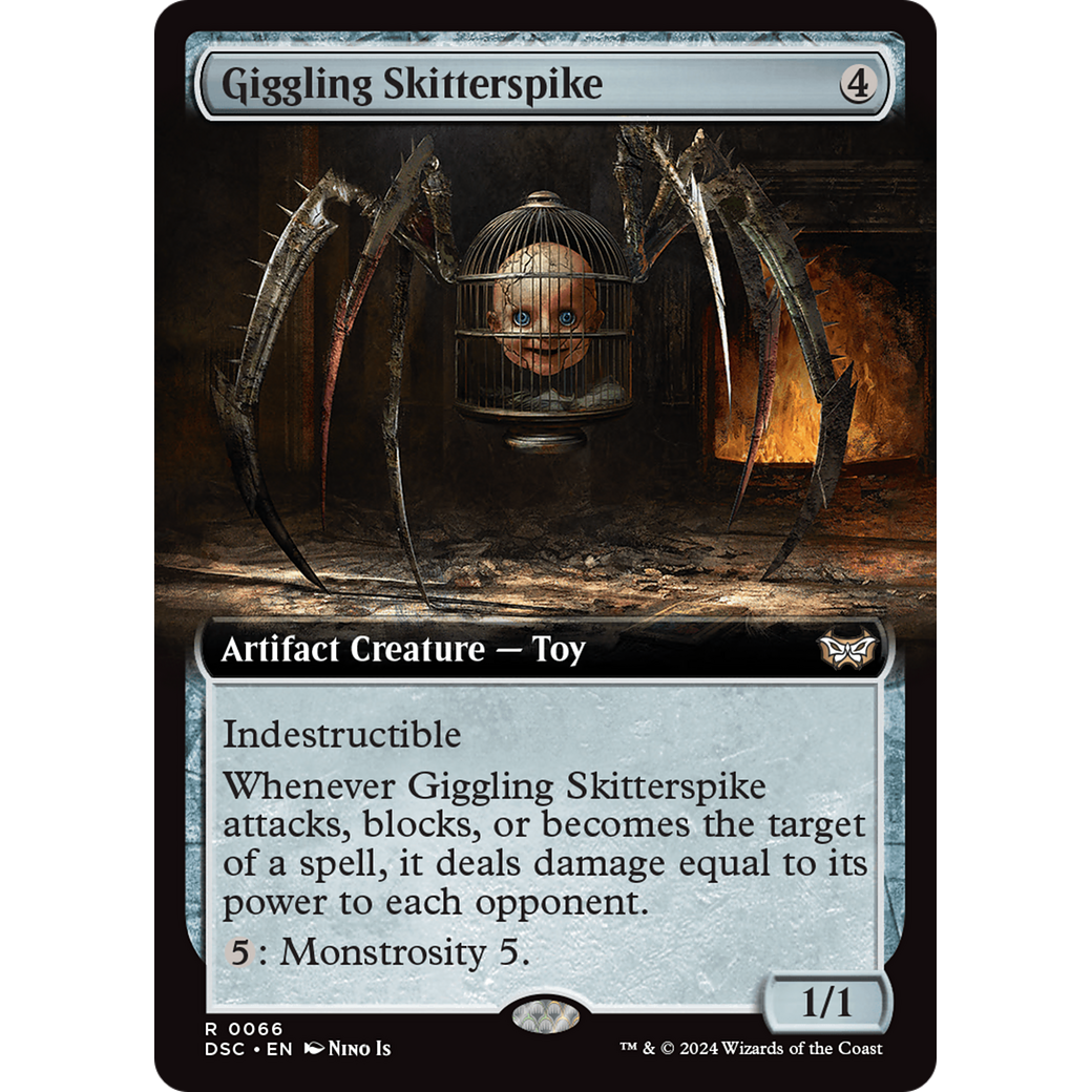 Giggling Skitterspike (DSC-066) - Duskmourn: House of Horror Commander: (Extended Art)