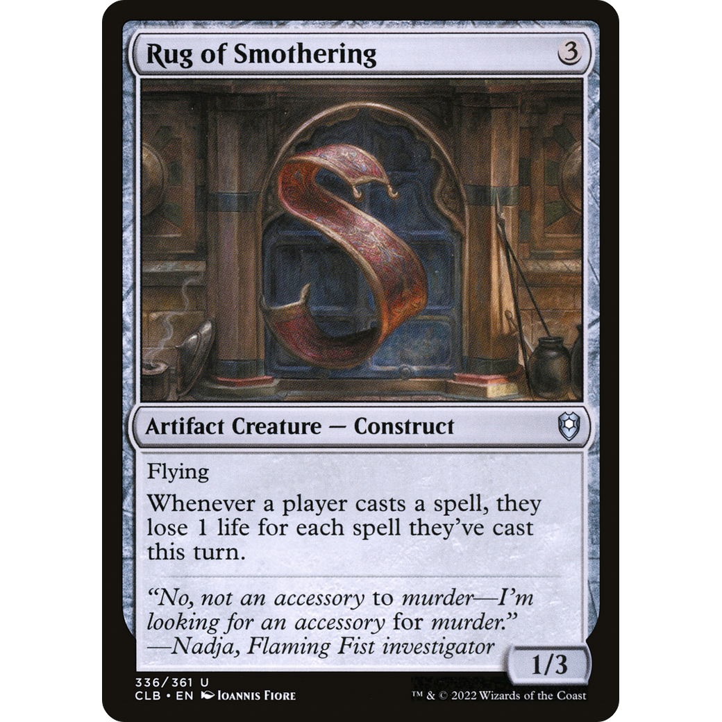 Rug of Smothering (CLB-336) - Commander Legends: Battle for Baldur's Gate Foil