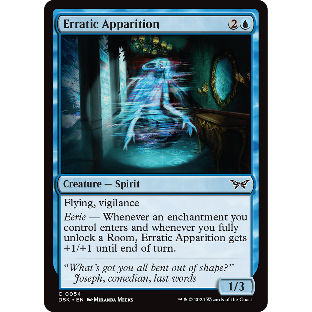 Erratic Apparition (DSK-054) - Duskmourn: House of Horror Foil