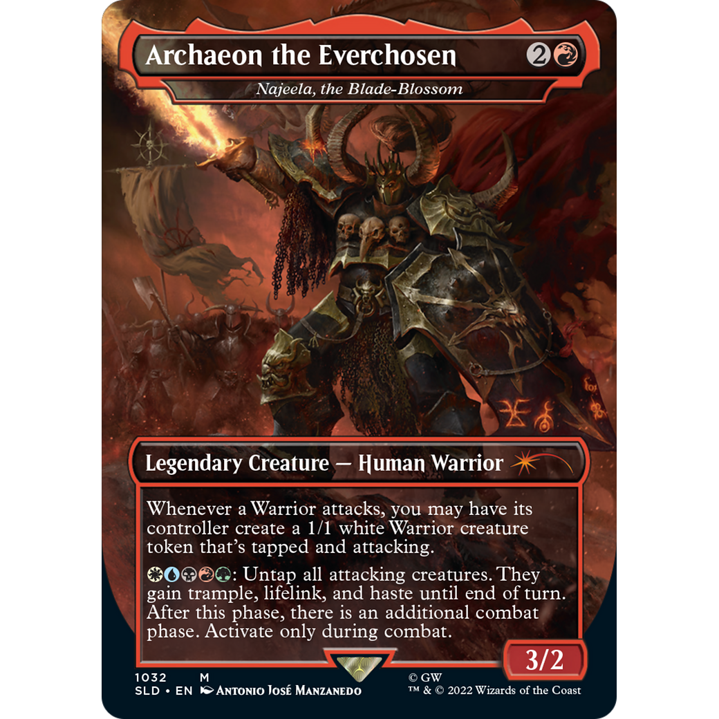 Archaeon the Everchosen - Najeela, the Blade-Blossom (Borderless) (SLD-1032) - Secret Lair Drop / Archaeon the Everchosen (Borderless) Foil