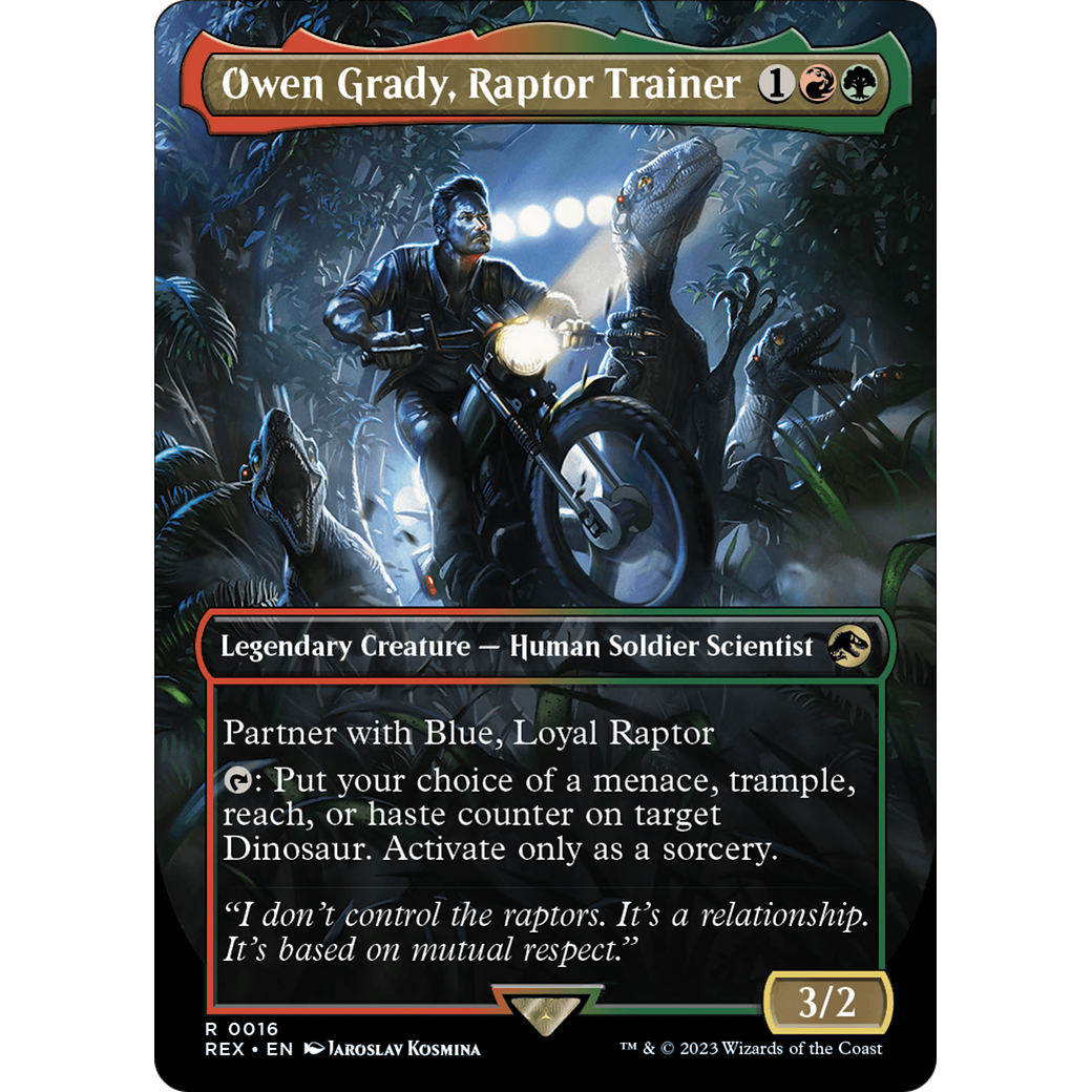 Owen Grady, Raptor Trainer (Borderless) (REX-016) - Jurassic World Collection (Borderless)