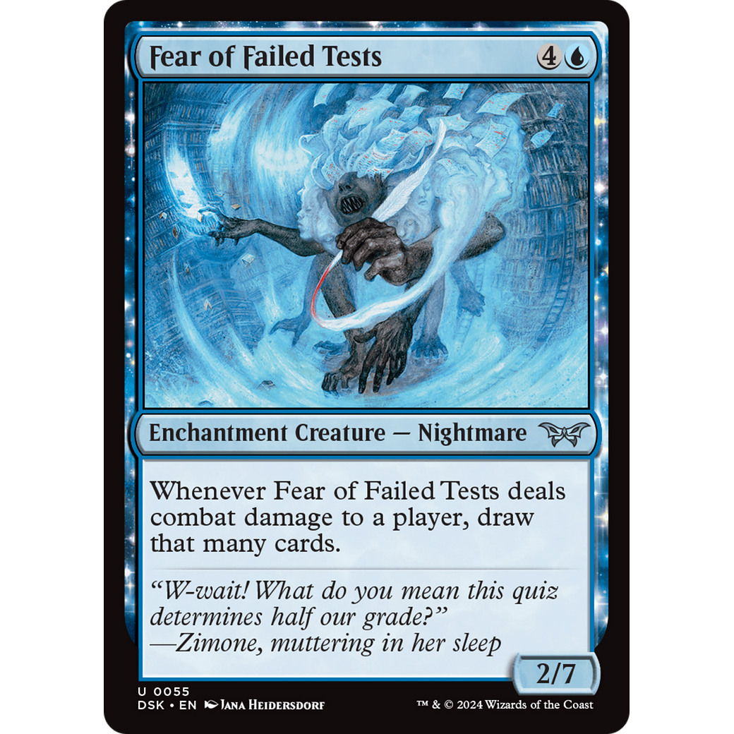 Fear of Failed Tests (DSK-055) - Duskmourn: House of Horror: (enchantment) Foil