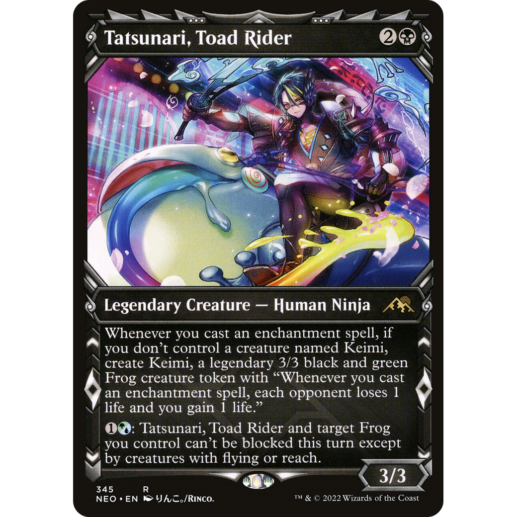 Tatsunari, Toad Rider (NEO-345) - Kamigawa: Neon Dynasty: (Showcase) Foil