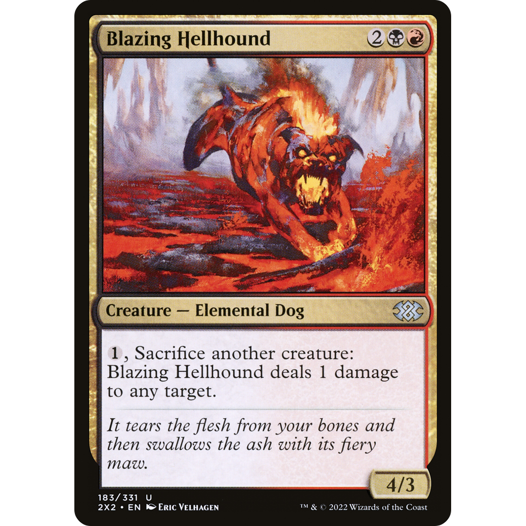 Blazing Hellhound (2X2-183) - Double Masters 2022 Foil