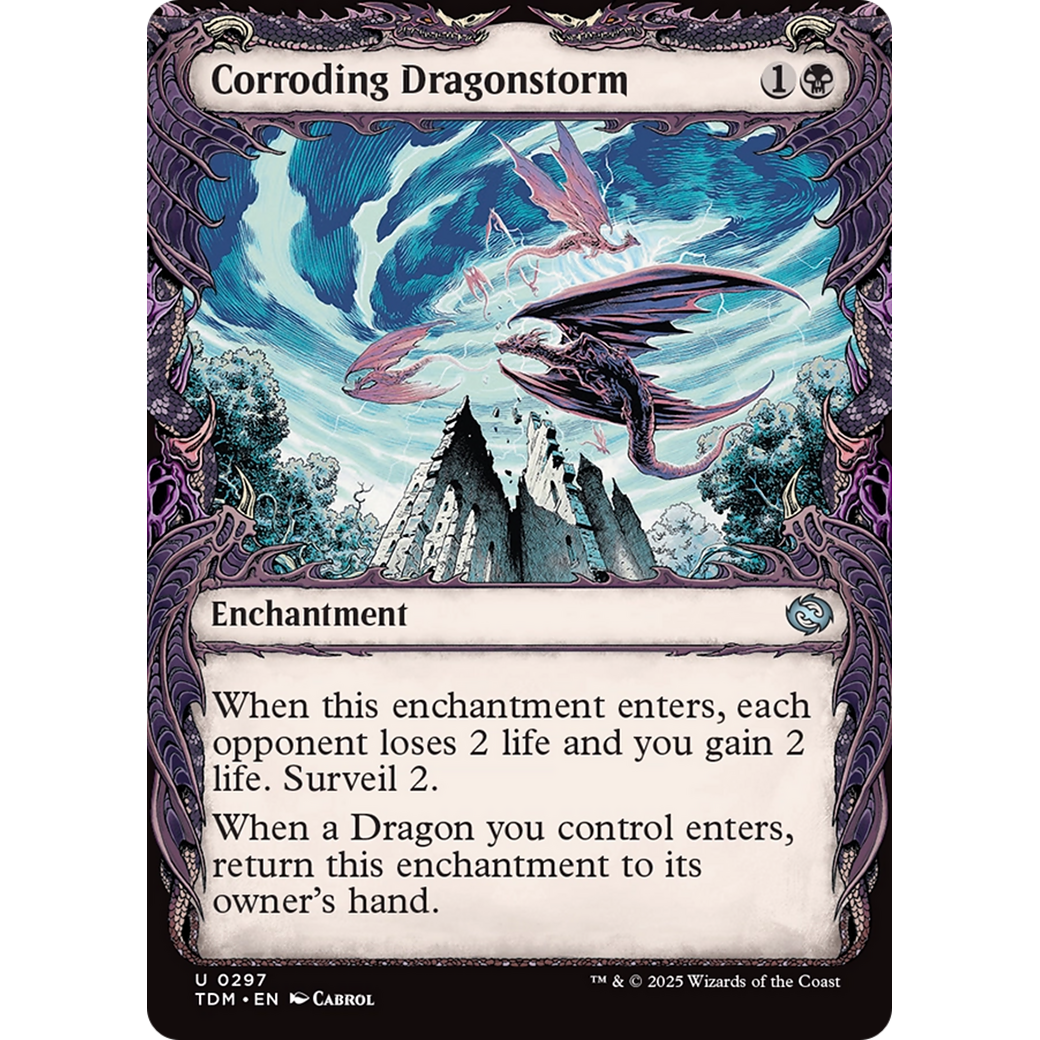 Corroding Dragonstorm (TDM-297) - Tarkir: Dragonstorm: (Showcase, enchantment) Foil
