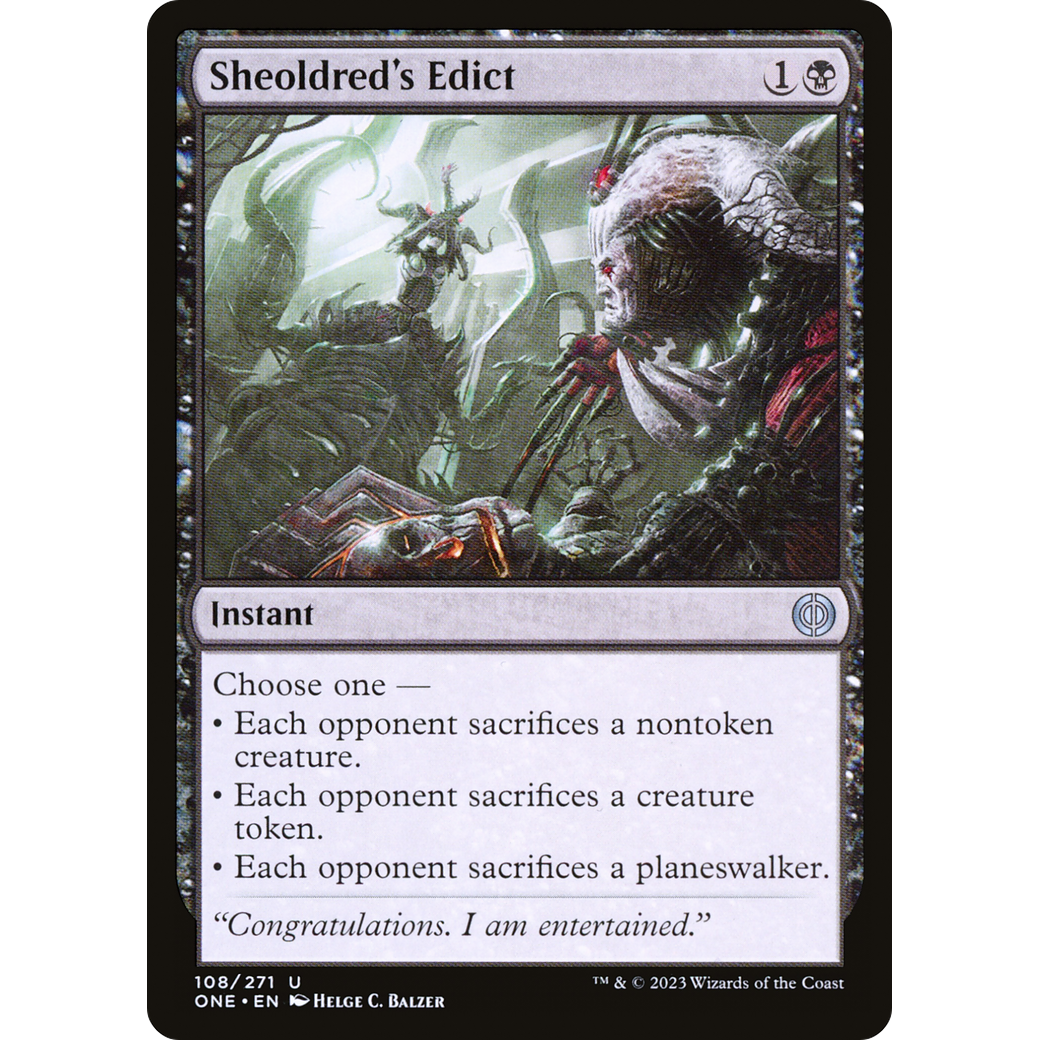 Sheoldred's Edict (ONE-108) - Phyrexia: All Will Be One Foil