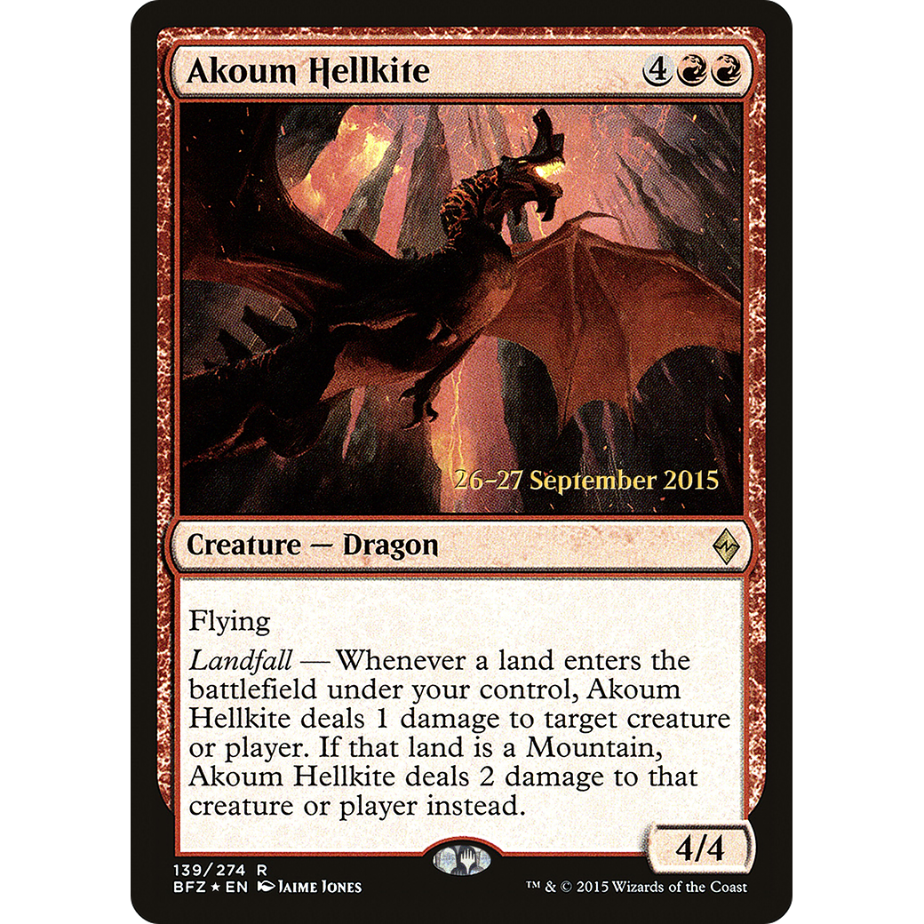 Akoum Hellkite (PRE-139) - Battle for Zendikar Promos Foil