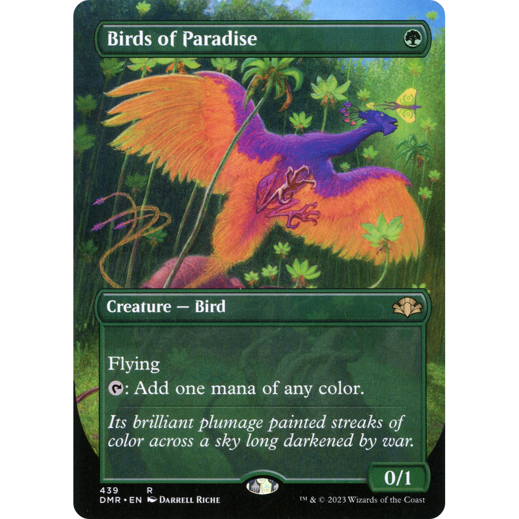 Birds of Paradise (Borderless) (DMR-439) - Dominaria Remastered (Borderless)