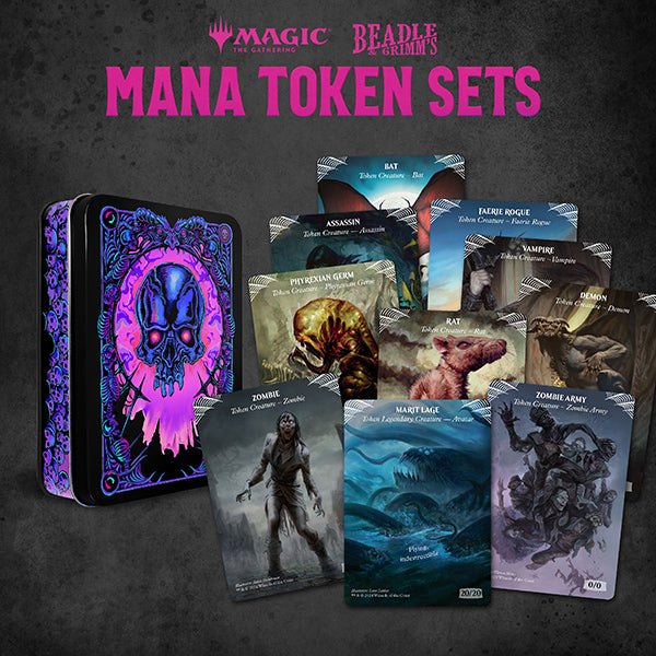 Magic: Token Set: Black Mana Metal Token Set