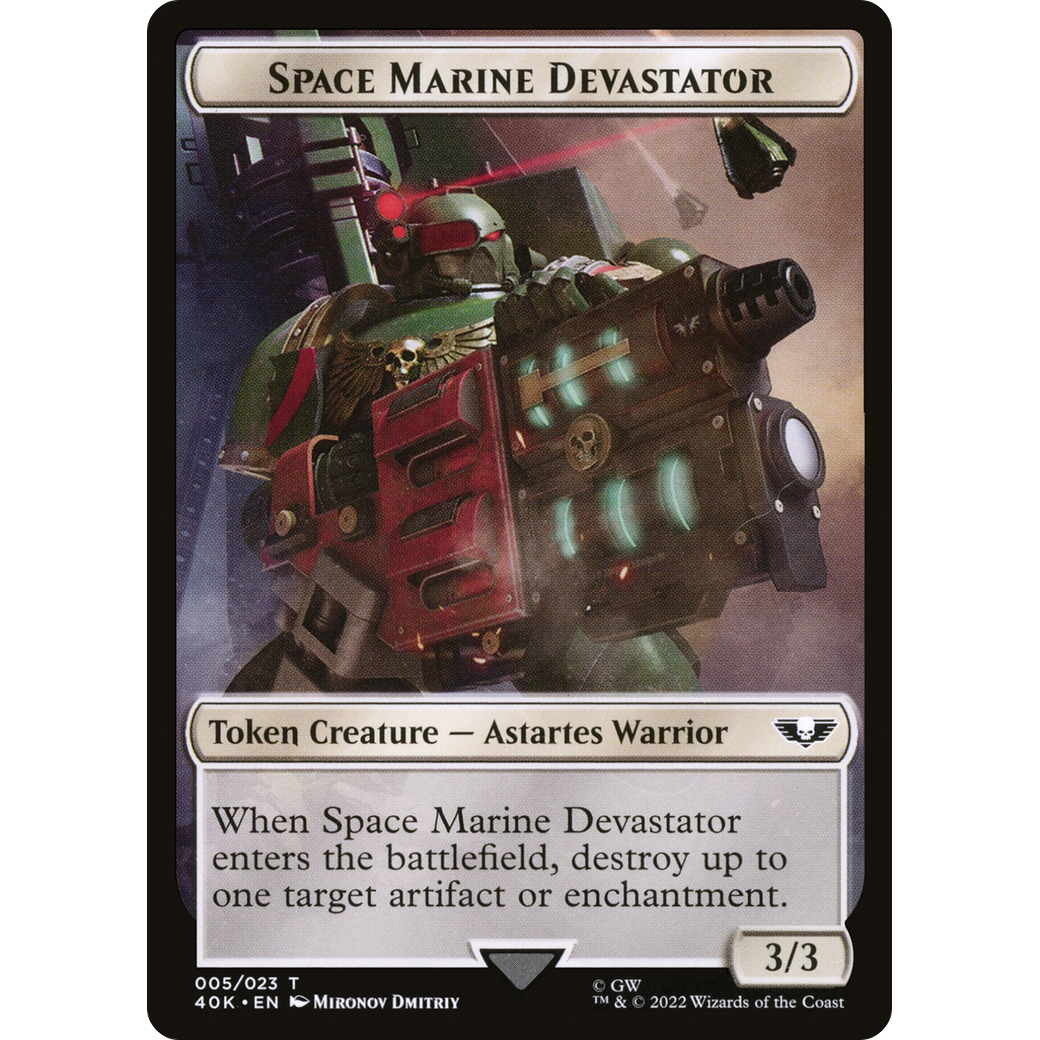 Space Marine Devastator (T40K-005) - Warhammer 40,000 Tokens