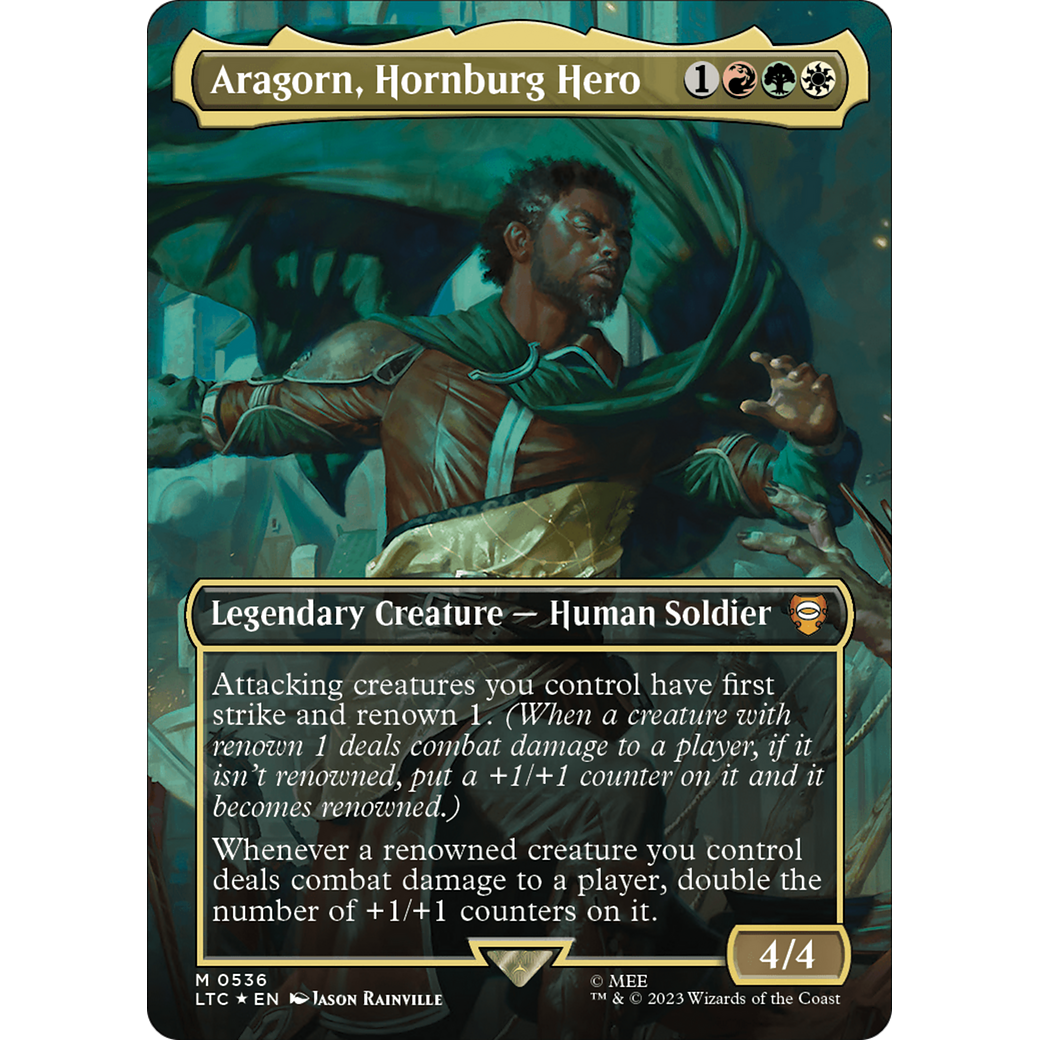 Aragorn, Hornburg Hero (LTC-536) - Tales of Middle-earth Commander (Borderless) Foil